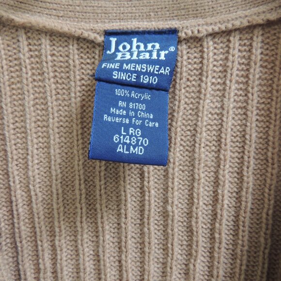 John Blair Cabled Cardigan Slouchy Grandpacore Grandpa Men's Large - Picture 3 of 5